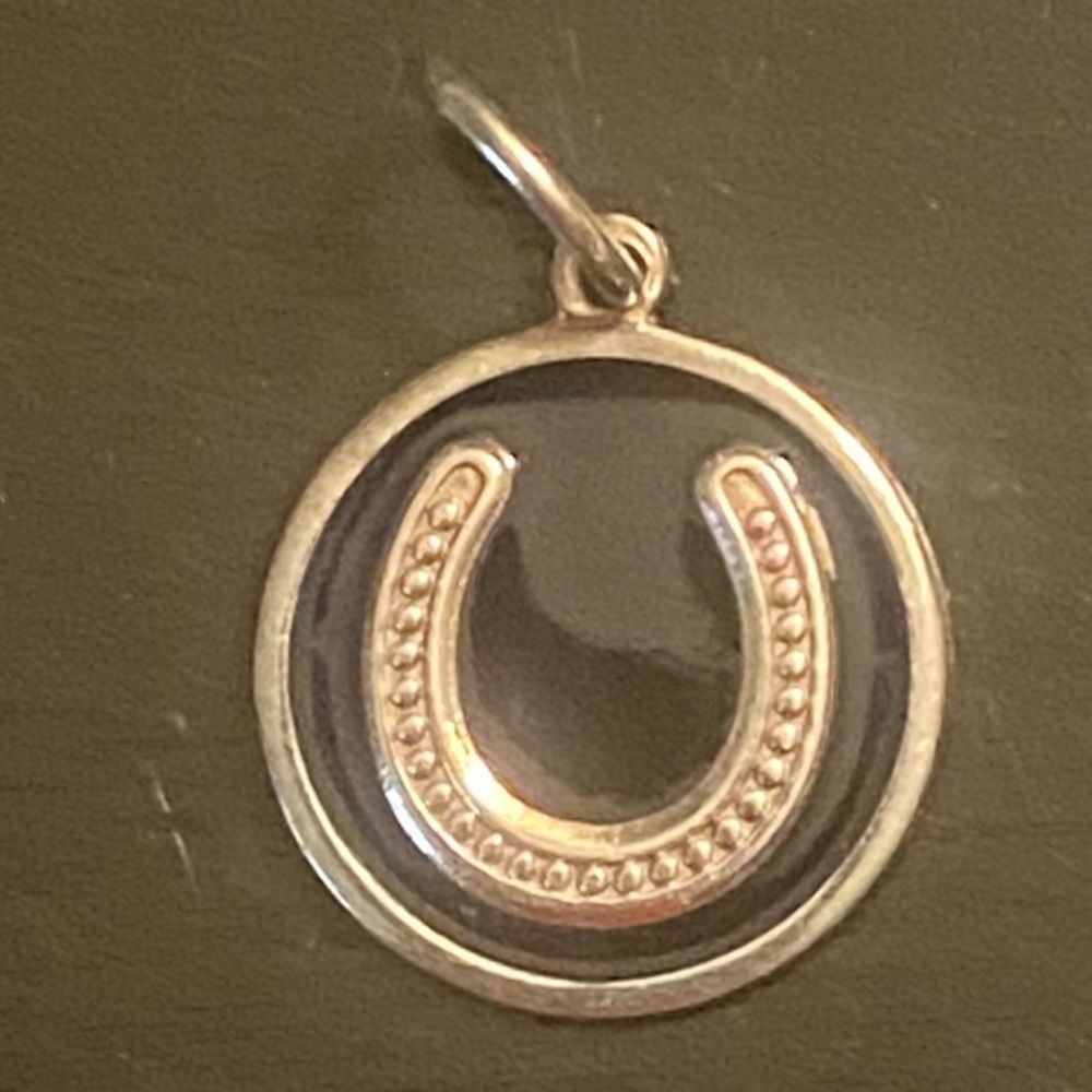 Authentic Lola small black horseshoe pendant